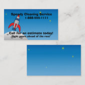 Retro Rocket Ship Visitekaartje (Voorkant / Achterkant)