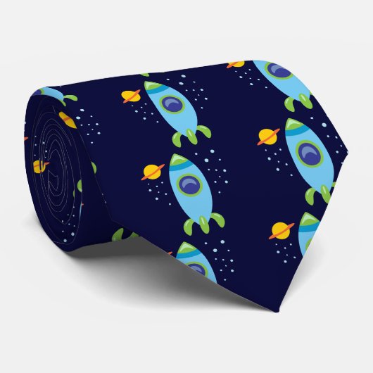 Retro Rocket Stropdas (Opgerold)