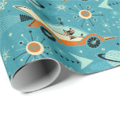 Retro Rockets Racers - Ruimtekatten ©studioxine Cadeaupapier (Rol Hoek)