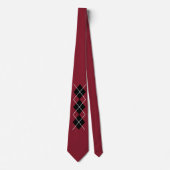 Retro rode argyle stropdas (Voorkant)