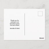 Retro rode auto met kerstboom bedankt briefkaart (Achterkant)