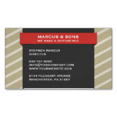 Retro rode banner magnetisch visitekaartje (Voorkant)