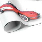 Retro rode cabriolet cadeaupapier (Rol Hoek)