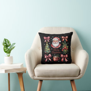 Retro Rode Coquette Kerst Cute Kerstmis Vakantie Kussen