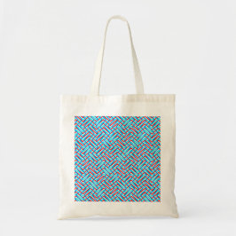 Retro rode en blauwe grafische afdruk tote bag