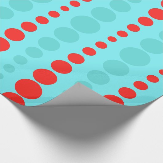 Retro Rode en Turkooise Jumbo Verpakkende Document Cadeaupapier (Hoek)