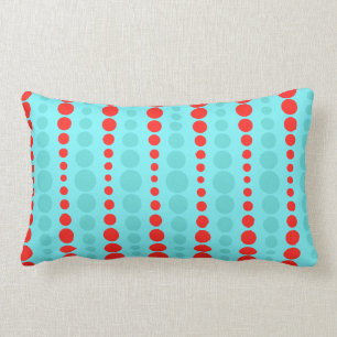 Retro Rode en Turkooise Lumbale Hoofdkussen van Kussen