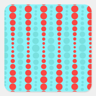 Retro Rode en Turkooise Stickers van het Stip