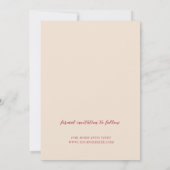 Retro Rode hand getekend Script Wedding sla de dat Save The Date (Achterkant)