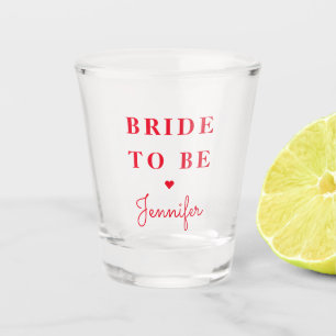 Retro Rode Hart Persoonlijke Bruidsdouche Shot Glas