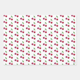 Retro rode kersenverpakking Schattigee ambachtelij Inpakpapier Vel