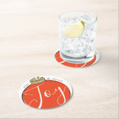 Retro rode kerst ronde kartonnen onderzetter (Insitu)