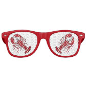 Retro rode kreeft rockabilly zonnebril rood (Voorkant)