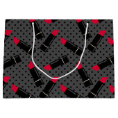 Retro, rode lippenstift large cadeauzakje (Voorkant)