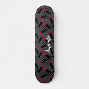Retro, rode lippenstift skateboard