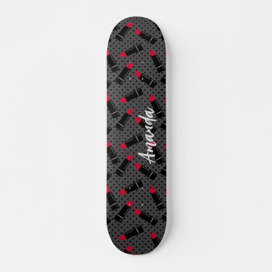 Retro, rode lippenstift skateboard (Voorkant)