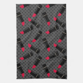 Retro, rode lippenstift theedoek (Verticaal)