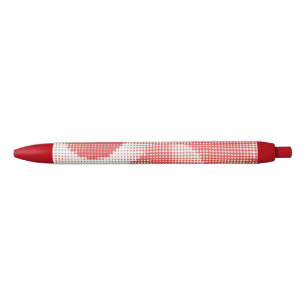 Retro rode popart halftoonstippenpatroon zwarte inkt pen