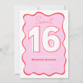 Retro rode roze golf kronkelig vet Zestiende verja Kaart (Voorkant)