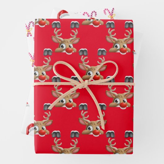 Retro Rode Sinterklaas Kerst Verpakking Papier Inpakpapier Vel (In situ)