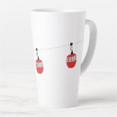 Retro rode ski gondel lift gepersonaliseerd latte mok (Rechterhoek)