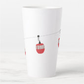 Retro rode ski gondel lift gepersonaliseerd latte mok (Voorkant)
