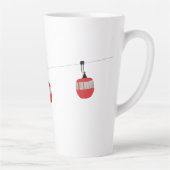 Retro rode ski gondel lift gepersonaliseerd latte mok (Rechts)