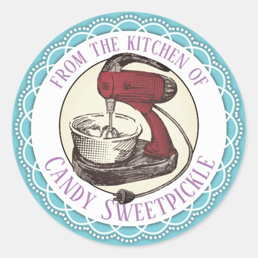 Retro rode standmixer uit de keuken van sticker (Voorkant)