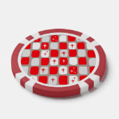 Retro Rode Starbursts Poker Chips (Enkel)