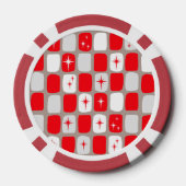 Retro Rode Starbursts Poker Chips (Achterkant)