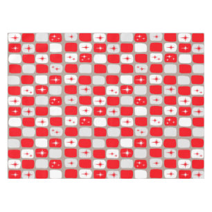 Retro rode Starbursts Tafelkleed