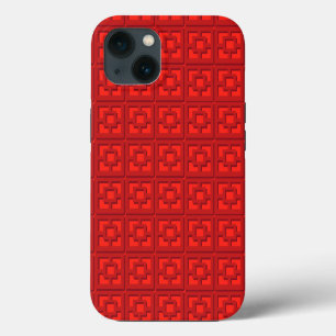 Retro rode Trellis iPhone / iPad hoesje iPhone 13 Hoesje
