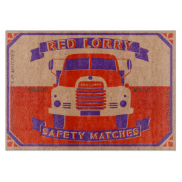 Retro  Rode Vrachtwagen Matchbox glas Snijplank