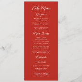 Retro Rode & Witte Bruiloft Menu (Voorkant)
