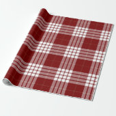 Retro Rode Witte Kerstmis Nieuwjaar Schotse Ruit Cadeaupapier (Uitgerold)