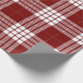 Retro Rode Witte Kerstmis Nieuwjaar Schotse Ruit Cadeaupapier (Hoek)