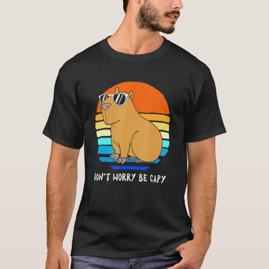 Retro Rodent Capybara kan je niet bevreesd zijn T-shirt (Voorkant)