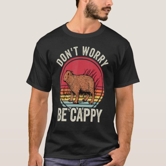 Retro Rodent Capybara kan niet bang zijn dat Capy  T-shirt (Voorkant)