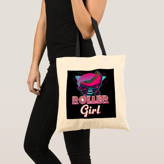 Retro Roller Girl Roller Skating Lovers Tote Bag (Voorkant (product))