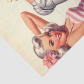 Retro Roller Meisje Pin Up Tissuepapier (Detail)