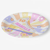 Retro Roller Rink Verjaardagsfeest Papieren Bordje (Gekanteld)