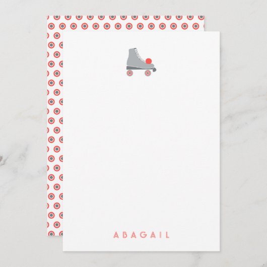 Retro Roller Schaats Gepersonaliseerd Geschenk Aan Notitiekaartje (Voorkant / Achterkant)