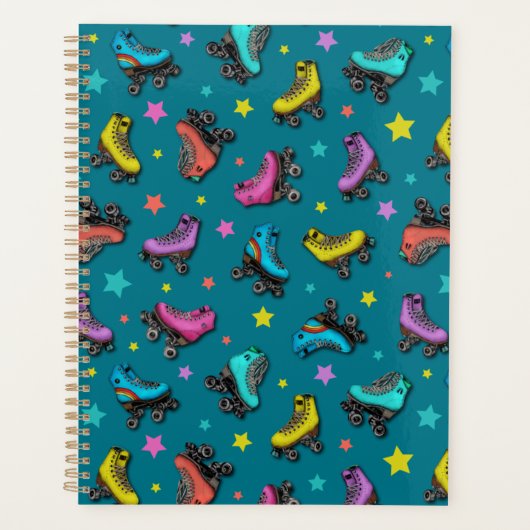 Retro Roller-Schaatsen en -sterren Planner (Voorkant)
