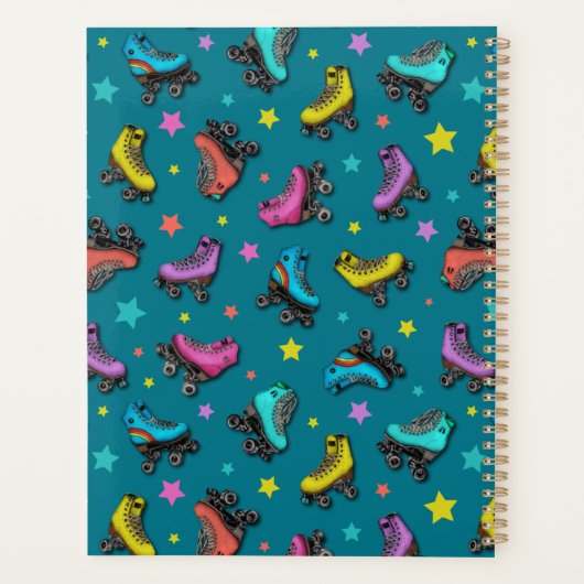 Retro Roller-Schaatsen en -sterren Planner (Achterkant)