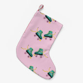 Retro roller schaatsen: roze. kleine kerstsok (Voorkant (Hangend))