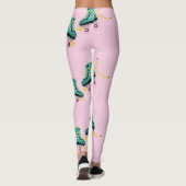 Retro roller schaatsen: roze. leggings (Achterkant)