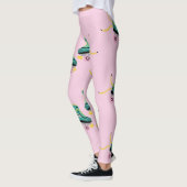 Retro roller schaatsen: roze. leggings (Links)
