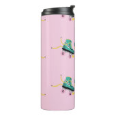 Retro roller schaatsen: roze. thermosbeker (Gedraaid links)