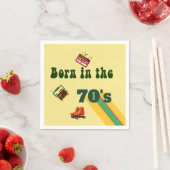 Retro Roller Schaatsen Tapes 50th Birthday 70s Servet (Insitu)