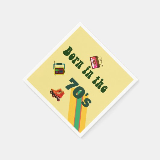 Retro Roller Schaatsen Tapes 50th Birthday 70s Servet (Hoek)